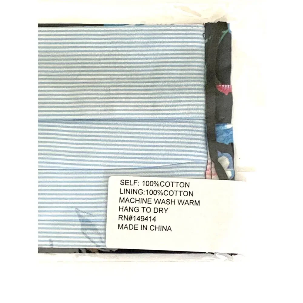 JOHNNY WAS Face Mask Navy Floral Cotton Face Mask